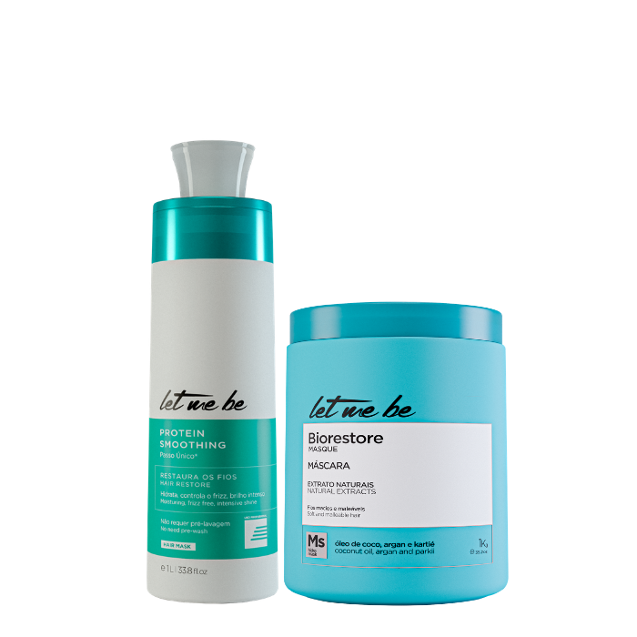 Passaggio singolo di levigatura delle proteine | 1l + maschera biorestore ultra idratante | 1 kg