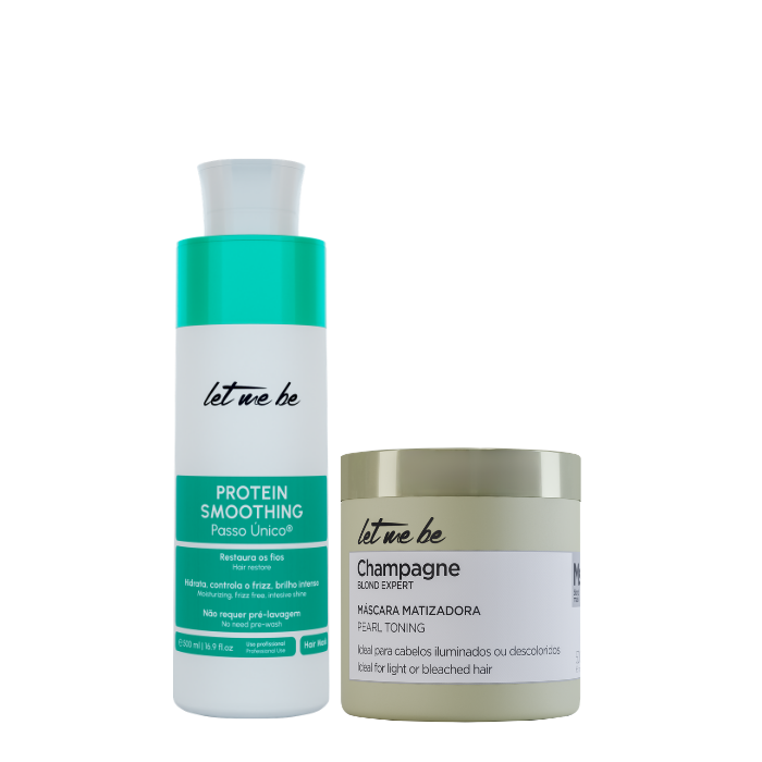 Passaggio singolo di levigatura delle proteine | 500 ml + champagne Mask - Effetto perlay | 500 g