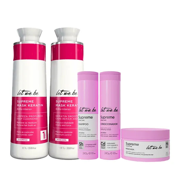 Maschera del kit di raddrizzamento supremo cheratina | 2x1l + kit di assistenza domiciliare suprema | Post-progressivo