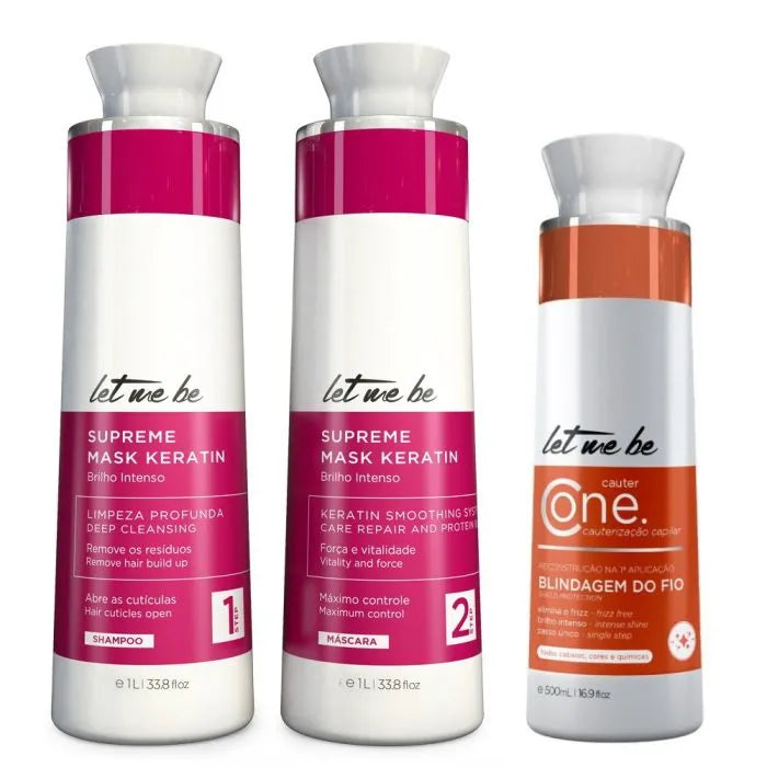 Maschera del kit di raddrizzamento supremo cheratina | 2x1l + cauterizzazione cauterio - Let Me Be | 500 ml
