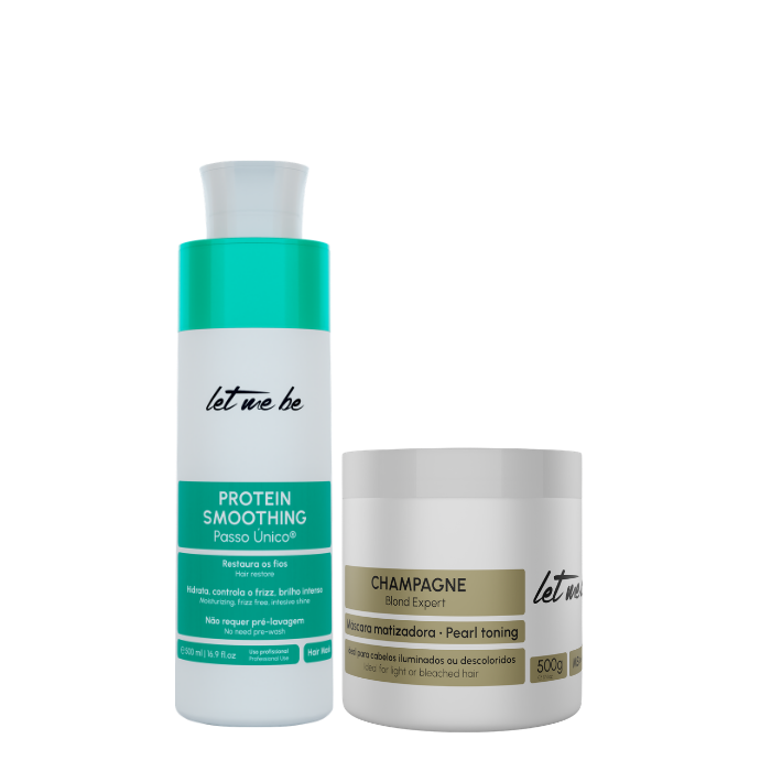 Passaggio singolo di levigatura delle proteine | 500 ml + champagne Mask - Effetto perlay | 500 g