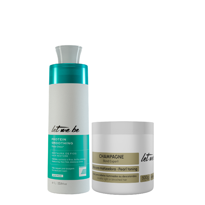 Passaggio singolo di levigatura delle proteine | 1l + champagne Mask - Effetto perlay | 500 g