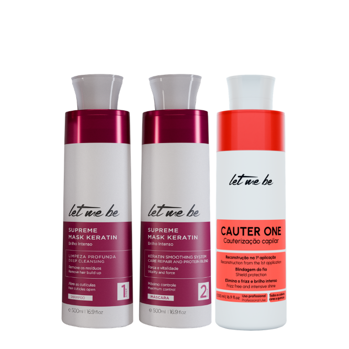 Maschera del kit di raddrizzamento supremo cheratina | 2x500ml+ cauter una cauterizzazione - lasciami | 500 ml
