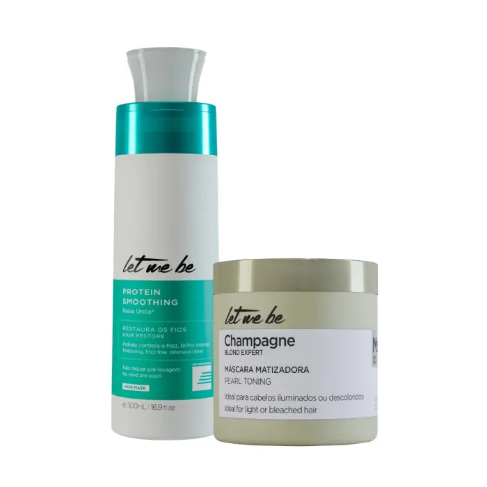 Passaggio singolo di levigatura delle proteine ​​| 500 ml + champagne Mask - Effetto perlay | 500 g