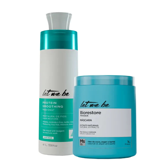 Passaggio singolo di levigatura delle proteine ​​| 1l + maschera biorestore ultra idratante | 1 kg