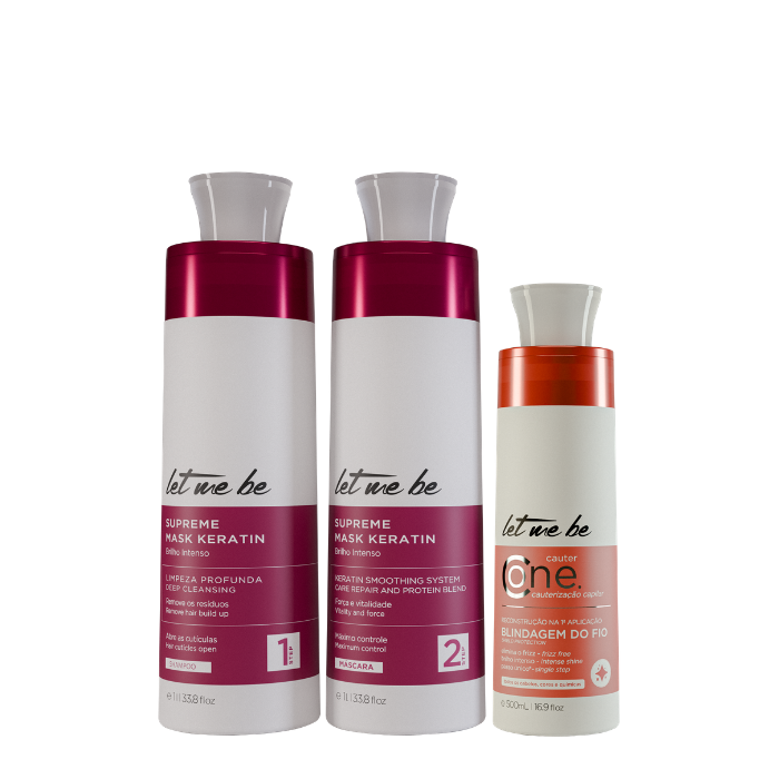 Maschera del kit di raddrizzamento supremo cheratina | 2x1l + cauterizzazione cauterio - Let Me Be | 500 ml