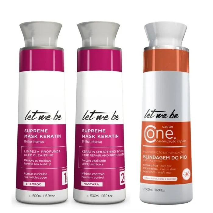 Maschera del kit di raddrizzamento supremo cheratina | 2x500ml+ cauter una cauterizzazione - lasciami | 500 ml