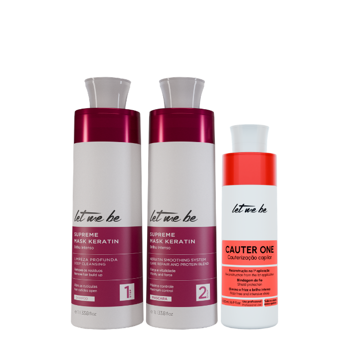 Maschera del kit di raddrizzamento supremo cheratina | 2x1l + cauterizzazione cauterio - Let Me Be | 500 ml